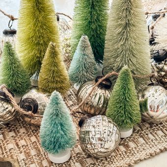 Hues Of Green Bottle Brush Tree 4 Inch