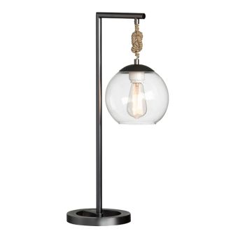 Jute Knot Glass Globe Table Lamp