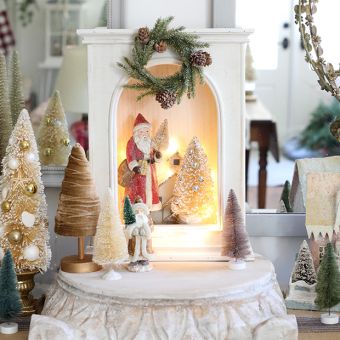 Mini Whitewashed Curio Cabinet