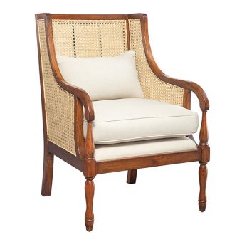 Natural Farmhouse Cushioned Chair