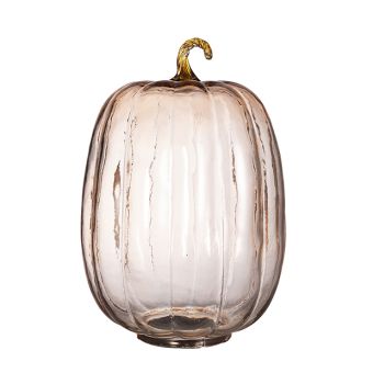 Orange Tinted Glass Pumpkin 13 Inch