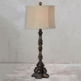 Ornate Base Farmhouse Buffet Lamp