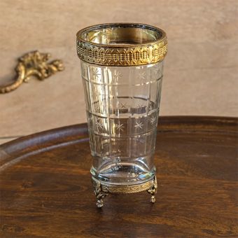 Ornate Footed Glass Vase