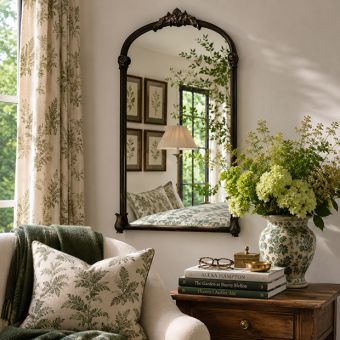 Ornate Vintage Iron Frame Mirror