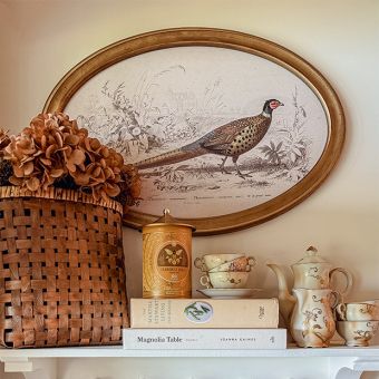 Oval Framed Pheasant Wall Decor