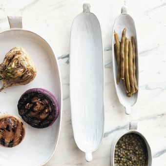 Oval Stoneware Dish With Handles
