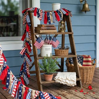 Patriotic Flag Rag Garland