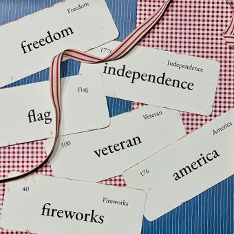 Patriotic Primitive Flash Card Set of 6