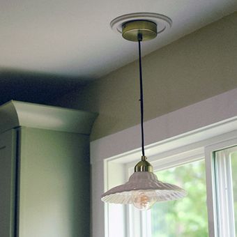 Pleated Stoneware Pendant Light