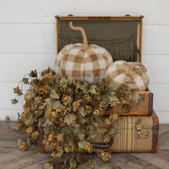 Plush Buffalo Check Fabric Pumpkin