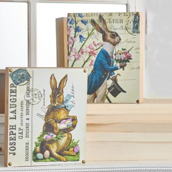 Rabbit Wood Block Decor