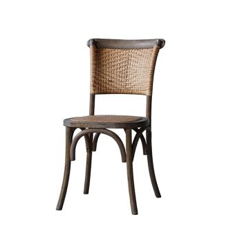 Rattan Back Farmhouse Dining Chair