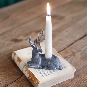 Resting Deer Taper Candle Holder