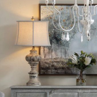 Rustic Aged Farmhouse Table Lamp