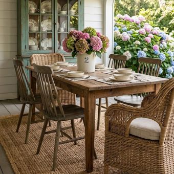 Rustic Farmhouse Spindle Back Dining Chair
