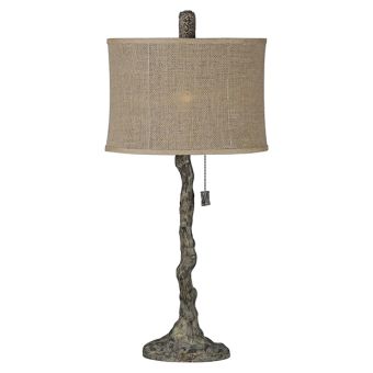 Rustic Faux Branch Table Lamp With Shade