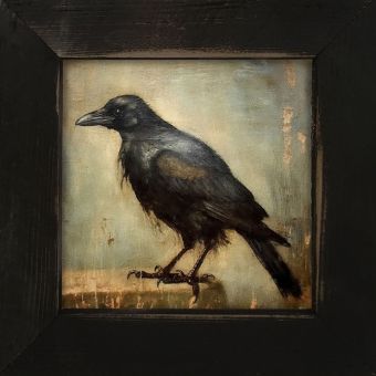 Rustic Framed Black Bird Wall Art