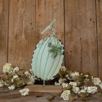 Rustic Metal Pumpkin on Stand Tabletop Decor