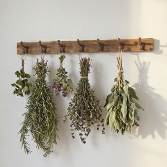 Rustic Wood and Iron Wall Hook Rack