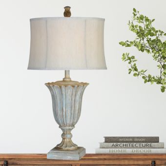 Scalloped Urn Vase Base Table Lamp Set of 2