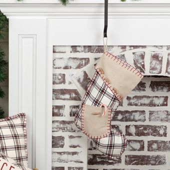 Small Urban Plaid Stocking With Pocket Set of 2