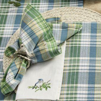 Spring Farmhouse Plaid Napkin Set of 4