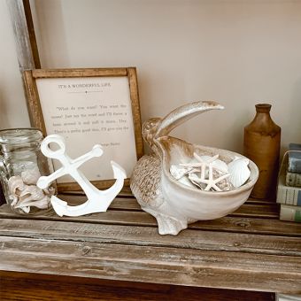 Stoneware Coastal Pelican Planter