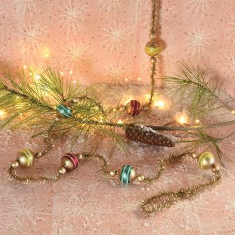 Tinsel Garland With Glass Ornaments