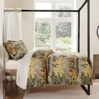 Victorian Print Washed Linen Bedding Collection