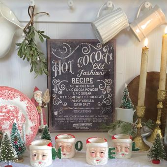 Vintage Hot Cocoa Recipe Sign