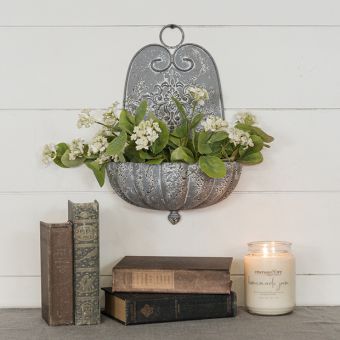 Weathered Metal Hanging Wall Planter