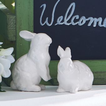 White Ceramic Bunny Figure