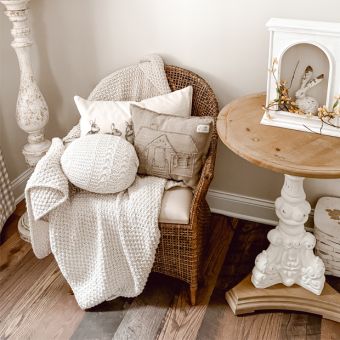 Wicker Weave Arm Chair With Removable Cushion