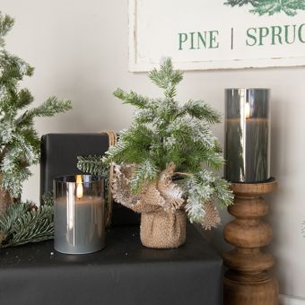 Winter Accents Burlap Base Snowy Tree