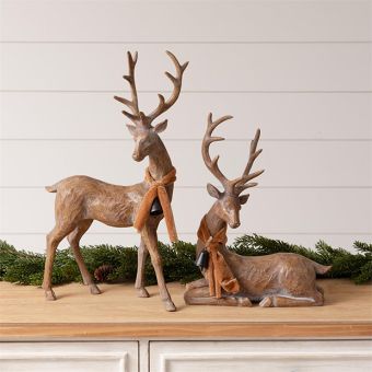 Woodland Deer Tabletop Decor Set of 2