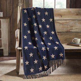 Woven Jacquard Stars Reversible Throw Blanket