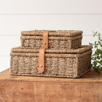 Woven Seagrass Storage Box Set of 2
