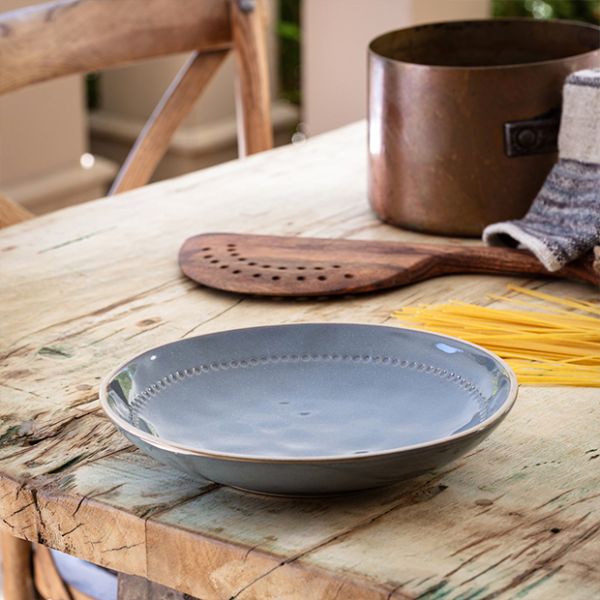 BAUER POTTERY Pasta Bowl French Blue 大鉢 Ceramic French Blue Pasta Bowl Set of 4 | Antique Farmhouse