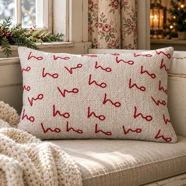 Christmas Tapestry Lumbar Pillow | Antique Farmhouse