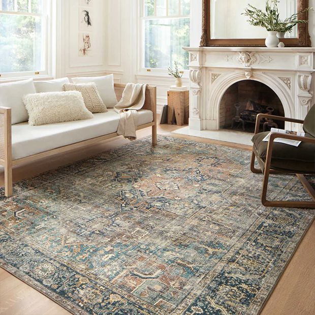 Loloi II Margot Collection Terracotta Lagoon Area Rug | Antique