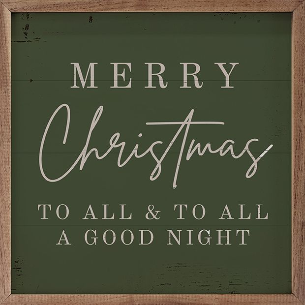 Merry Christmas To All Green Wall Sign | Antique Farmhouse