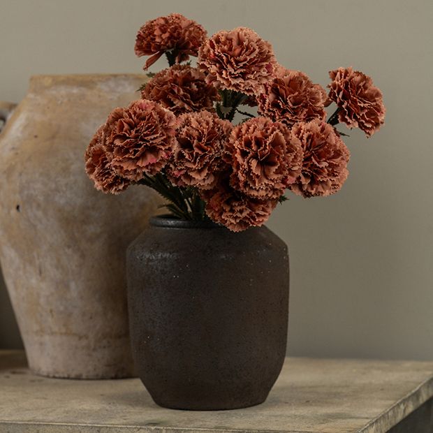 Sunset Terracotta Carnation Spray Set of 4 | Antique Farmhouse