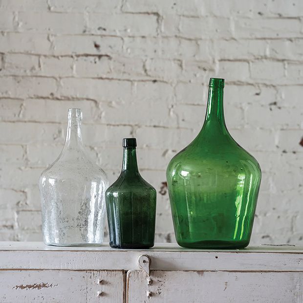 Traditional Glass Demijohn Bottle | Antique Farmhouse