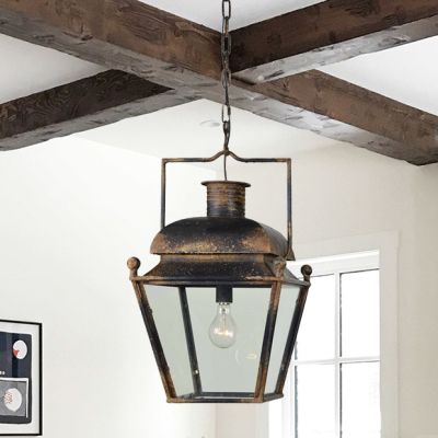 Antiqued Lantern Style Pendant Light