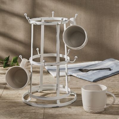 10 Hook Simple Farmhouse Mug Rack