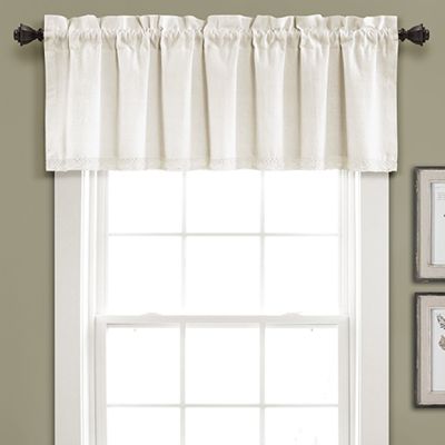 Simple Linen Lace Valance Curtain