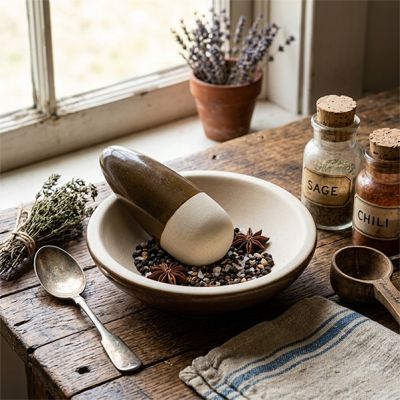 2 Piece Natural Accents Mortar and Pestle Set