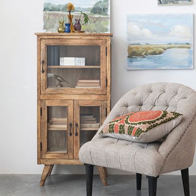 3 Door Mango Wood Storage Cabinet