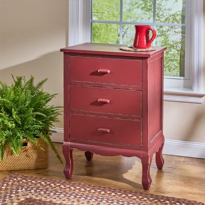 3 Drawer Distressed Storage Table