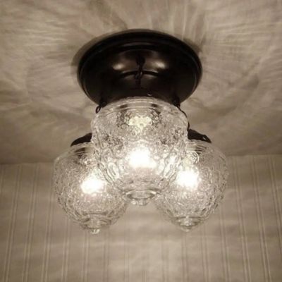 3 Light Acorn Glass Ceiling Light